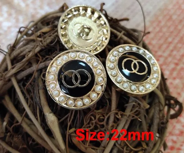 

Wholesale 10 pieces New fashion High-grade gold Metal pearl jacket Overcoat Shirt Cotton coat Button size 22mm Free shipping