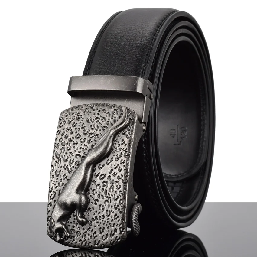 

WOWTIGER Fashion Designer Belts for Men Sliding Buckle Ratchet Luxury Genuine 3.5cm Leather Belt Automatic ceinture homme