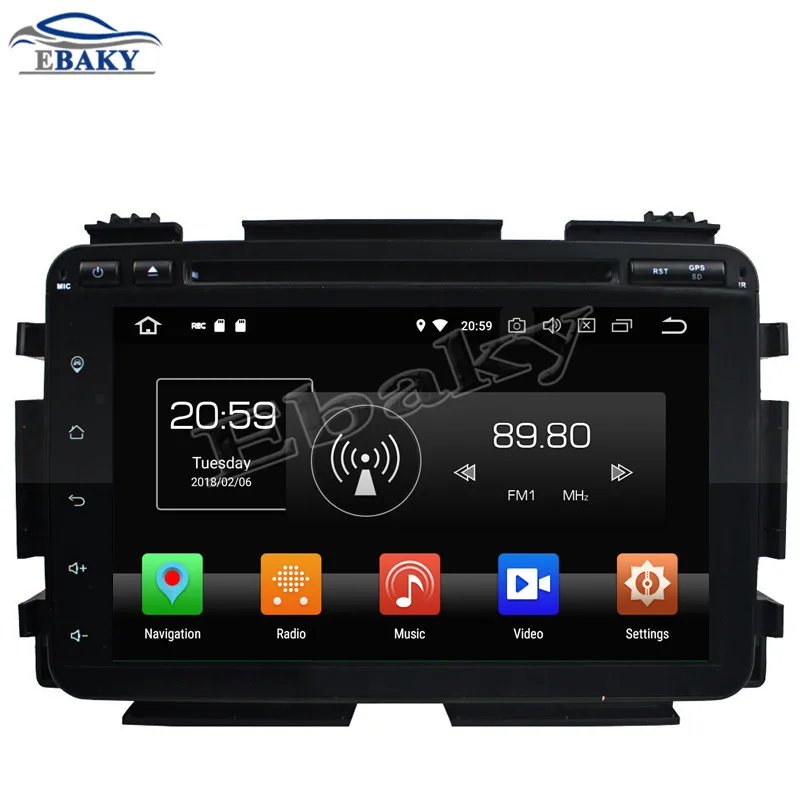 Discount NaviTopia 8inch 4GB RAM 64GB ROM Octa Core Android 9.0 Car DVD Player For Honda HRV 2015 VEZEL 2015/GPS 9