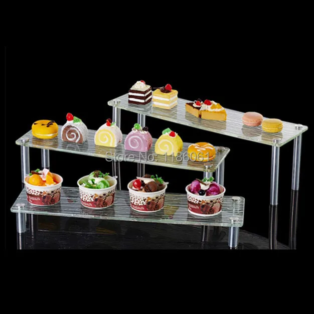 Three Tier Acrylic Wedding Cake Plastic Stainless Buffet Cupcake Party Stand for Bread Shelf Holder Display Bolo Prateleira