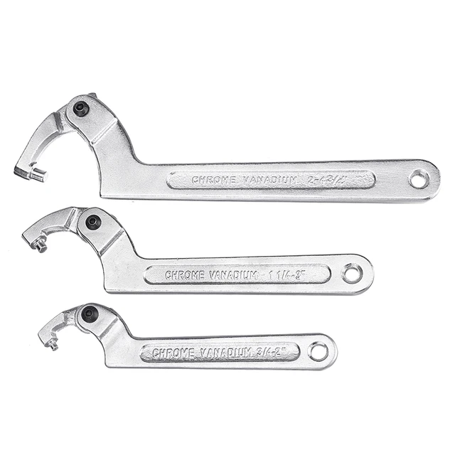 Adjustable Hook Wrench Pin Wrench C Shape Spanner Chrome Vanadium Tool Hand Tool Motorcycle SYD Multi-Sizes