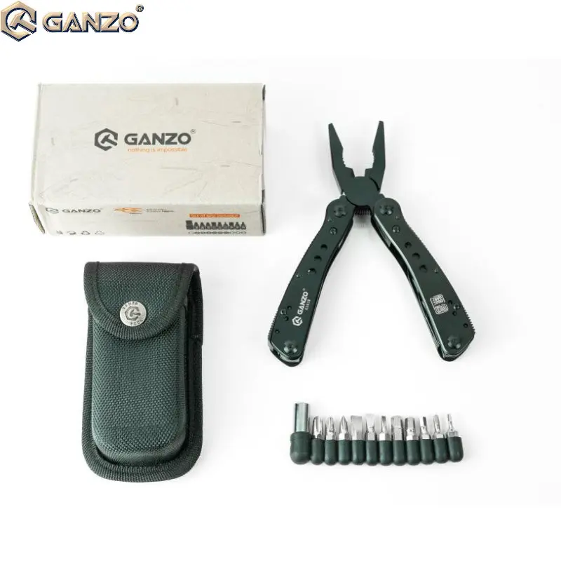 

10pcs/lot Ganzo G201B 22in1 Multi Pliers Multi Tool Camping Tool Nylon pouch with Screwdriver Kit Camping Climbing Hiking tool