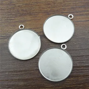 

100pcs/20mm plated/bronze Round Necklace Pendant Setting Cabochon Cameo Base Tray Bezel Blank Jewelry Findings&components
