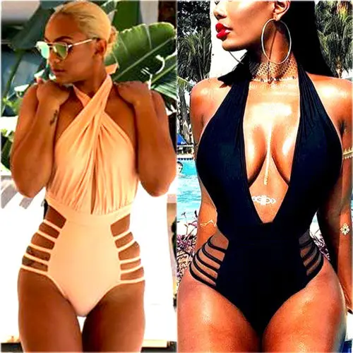 

One Piece Swimsuit Summer Swim Wear Vintage Beachwear Bandage Monokini Swimsuit Sexy Backless Swimwear Womens Bathing Suit
