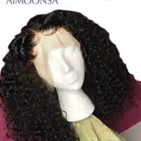 Kinky Curly Wig 360 Lace Front Wig Human Hair With Baby Hair Natural Wig Black Wig Pre Plucked For Women Mongolion Remy Aimoonsa