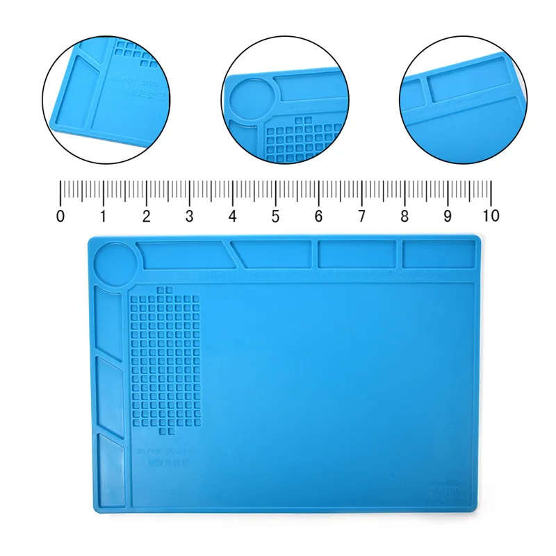 Термостойкий паяльный коврик силиконовый тепловой пистолет BGA изоляция паяльной станции Pad ремонтные инструменты обслуживание платформы Настольный коврик - Цвет: S-130