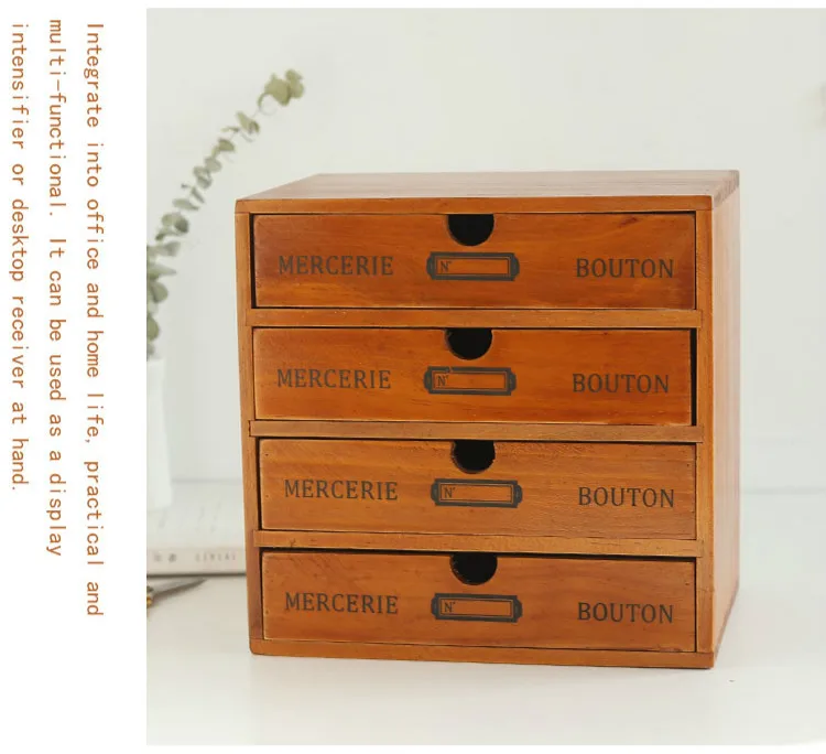 Винтажный деревянный шкаф для хранения ящиков ювелирные изделия косметический ящик для хранения Контейнер-корзина ящики для всякой всячины Органайзер ремесло сокровище чехол