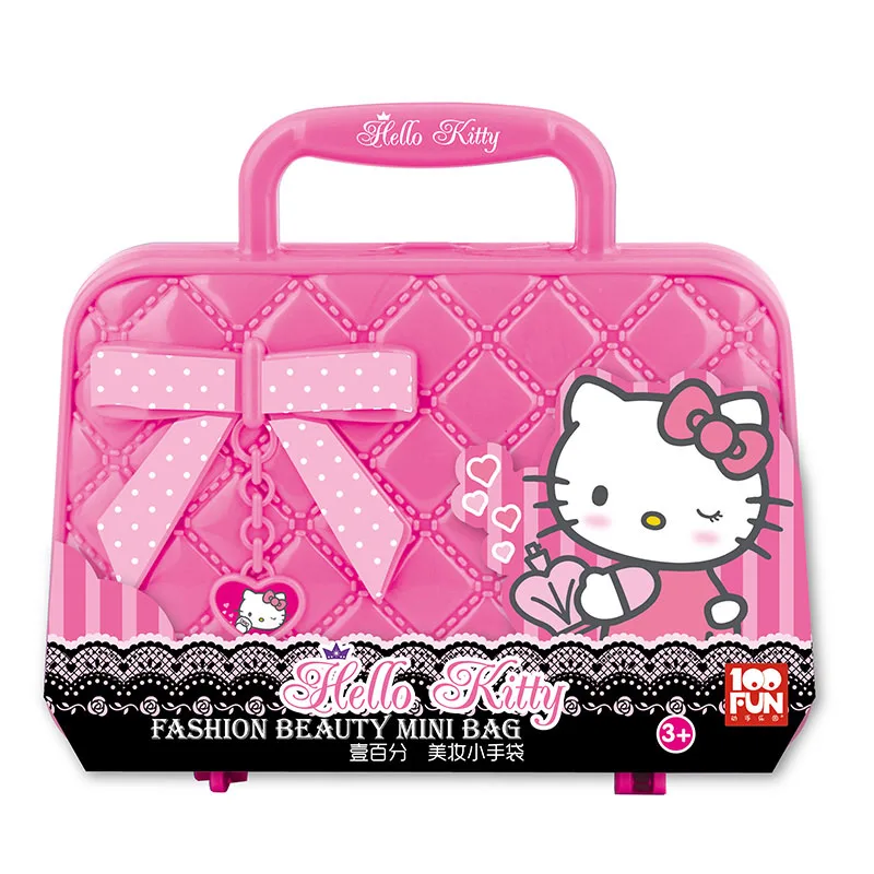 100FUN Children's Toys Girl Cosmetic Set Safety Princess Hello Kitty Makeup Box Little Girl Birthday Gift Toys For Children