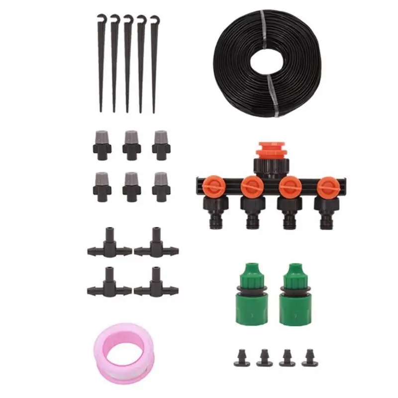 Регулируемые капельки автоматический полив сада разъем орошение шлангом комплект - Цвет: B