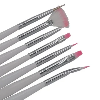 WUF 1 Pack New Arrival High Quality 7Pcs Acrylic Nail Art Pen Tips UV Gel Builder Painting Design Brush Tool Set