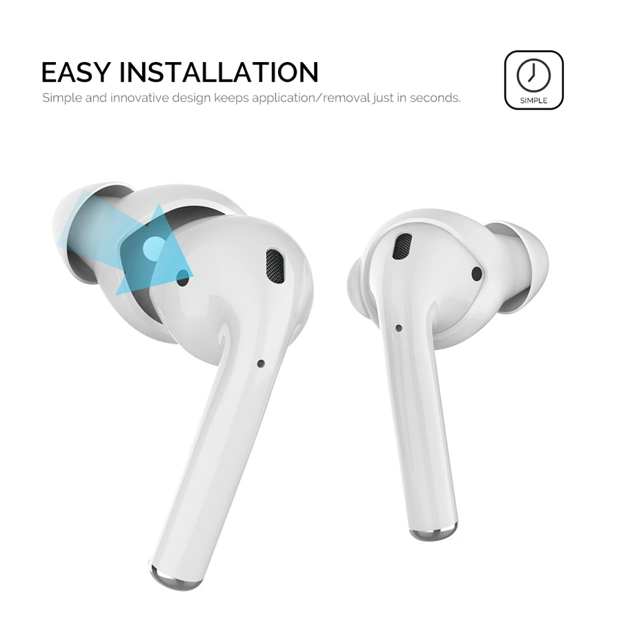 AhaStyle 3 пары силиконовых наушников вкладышей для Airpods 2 Чехол футляр хранения Apple