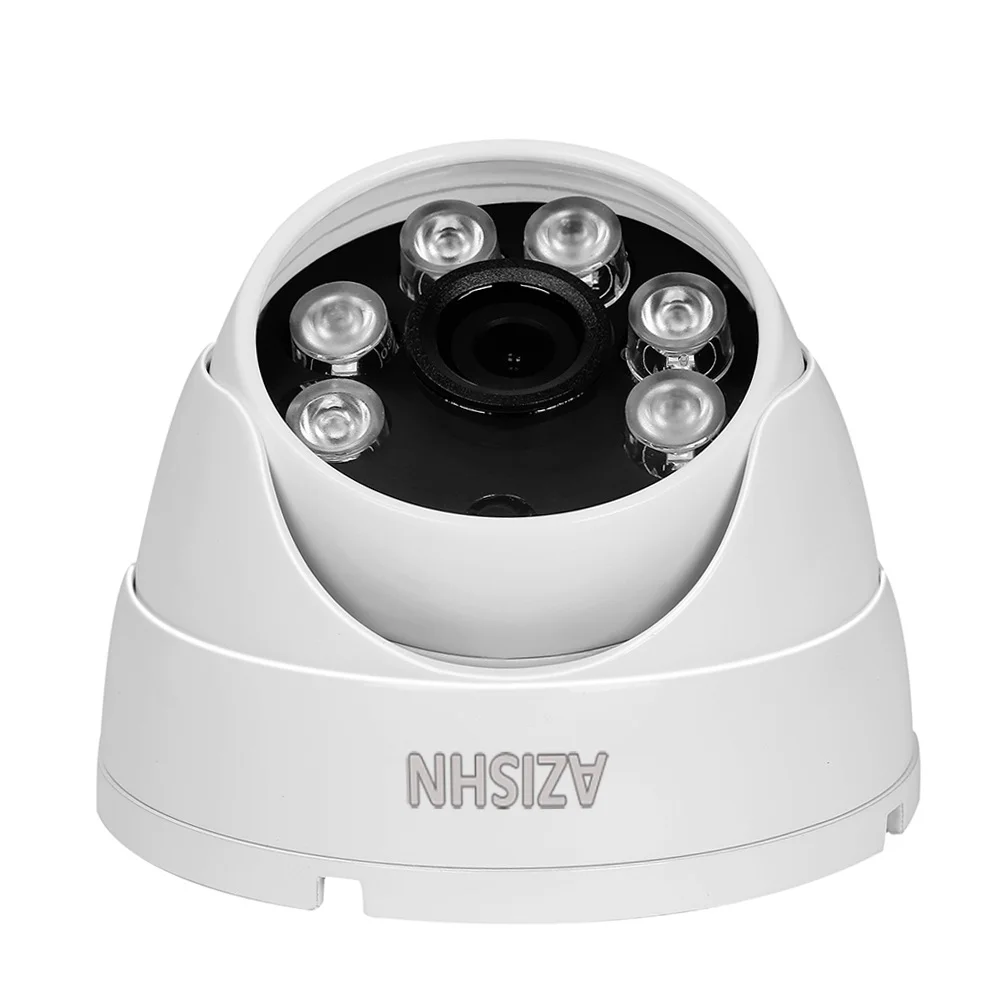

AZISHN 48V POE IP Camera 1080P 2.0MP HD H.265 Hi3516CV300 6PCS ARRAY IR LED ONVIF IP66 Outdoor DOME Video Surveillance IP Camera