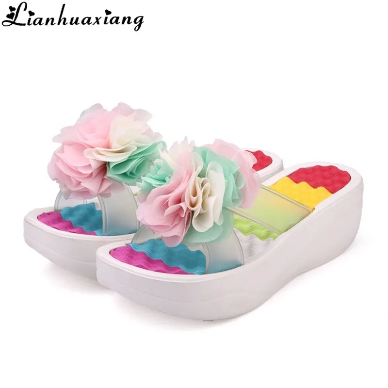 

Summer Women'S Flip-Flop Sandals Platform Flip Flops Slippers Sandals Swing Wedges Women Hole Shoes Plus Size 8H0199