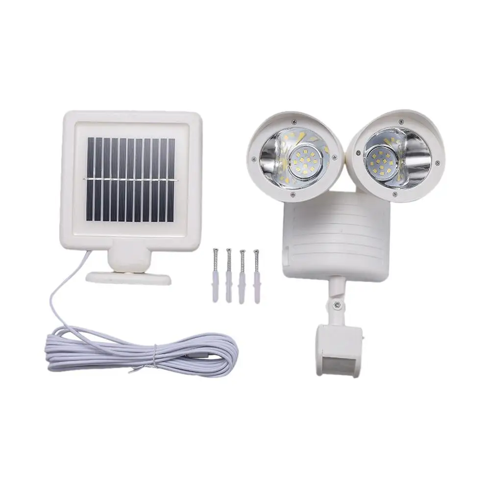 

Solar Security Light Dual Head Solar Motion Sensor 22 LED Outdoor Lamp Light Bright White Garden Light Adjustable