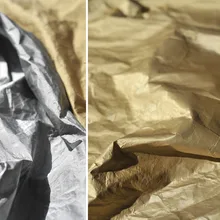 100 см* 145 см дышащая вымытая бумага дизайнерский бренд ткань морщины бумага слеза не плохой водонепроницаемый PU покрытием ткань стиль