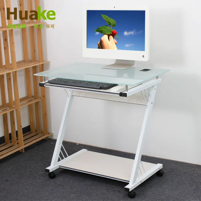 Computer desk glass desktop computer movable tablein Computer Desks