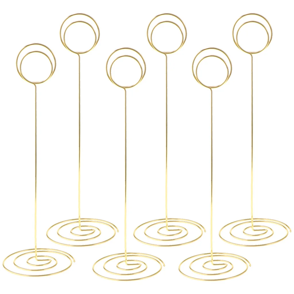 6 Pcs 22cm Tall Table Number Cards Photo Holder Paper Menu Clips Tall Place Card Holders Table Number Stand Figurines