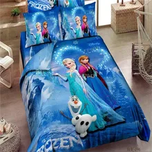 Promotion marque Frozen literie Elsa Anna literie housse de couette lit ligne Twin – set / / reine / roi literie pour enfants lit feuilles