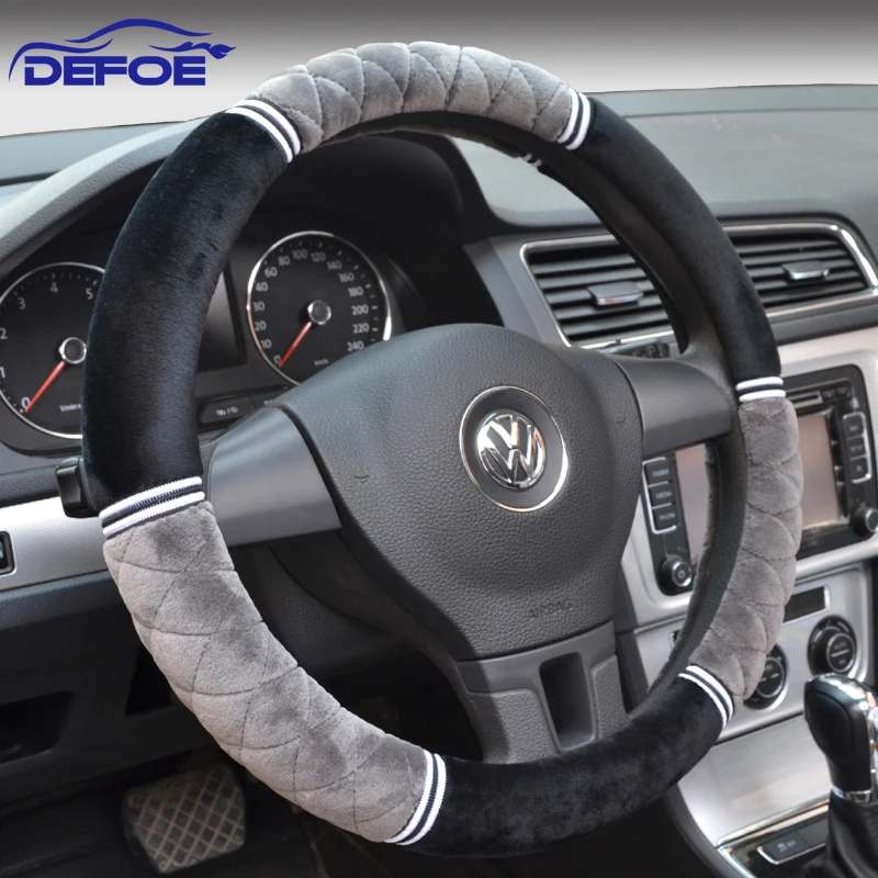 2017 New winter short plush car steering wheel cover 3D keep warm antiskid Diameter 36 38