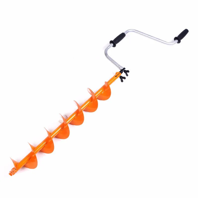 

Foldable 138cm Hand Crank Ice Auger with 12.5cm Diameter Ice Breaker Blade Ice Earth Drill Winter Fishing Tools 3.8 Kg with Bag