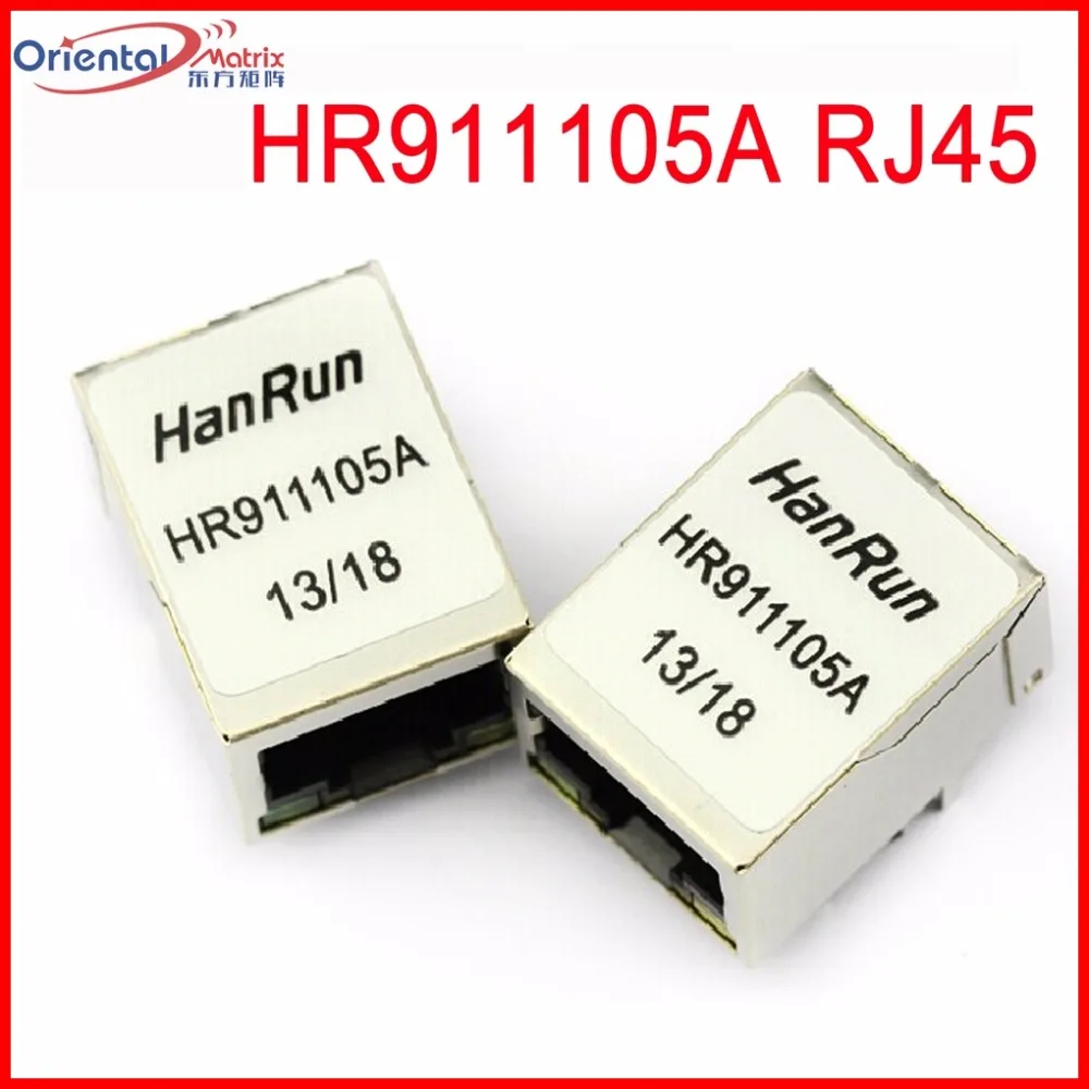 5 шт. HR911105A Однопортовый разъем RJ45 с магнитным модулем светодиодный|port rj45|porte ledport