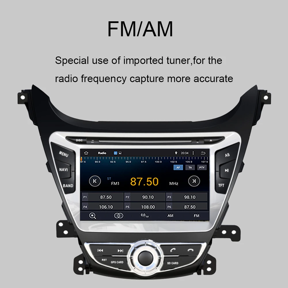 Clearance Android 9.0 Octa Core 4GB RAM Car Auto Radio Stereo Multimedia Player For HYUNDAI ELANTRA/AVANTE  2014-2015 GPS Navigation WIFI 5