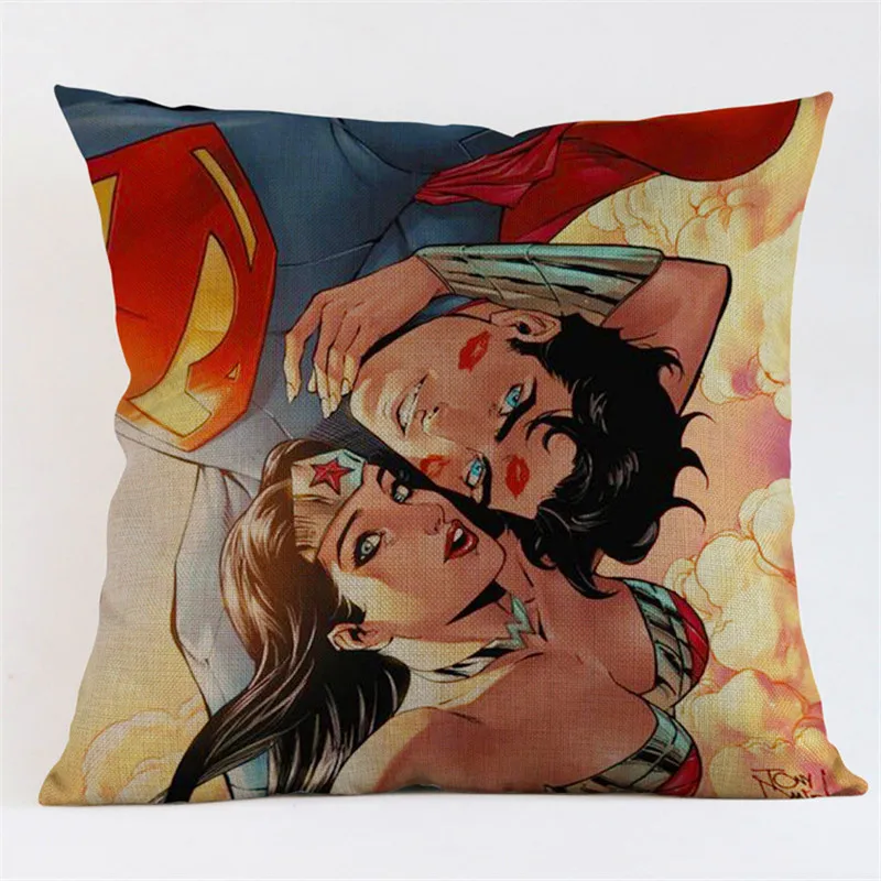 سوبر أبطال المنزل الزخرفية القطن الكتان رمي كيس وسادة يغطي كنبة مكتب كرسي سيارة الأطفال غرفة نوم الديكور حزب هدايا