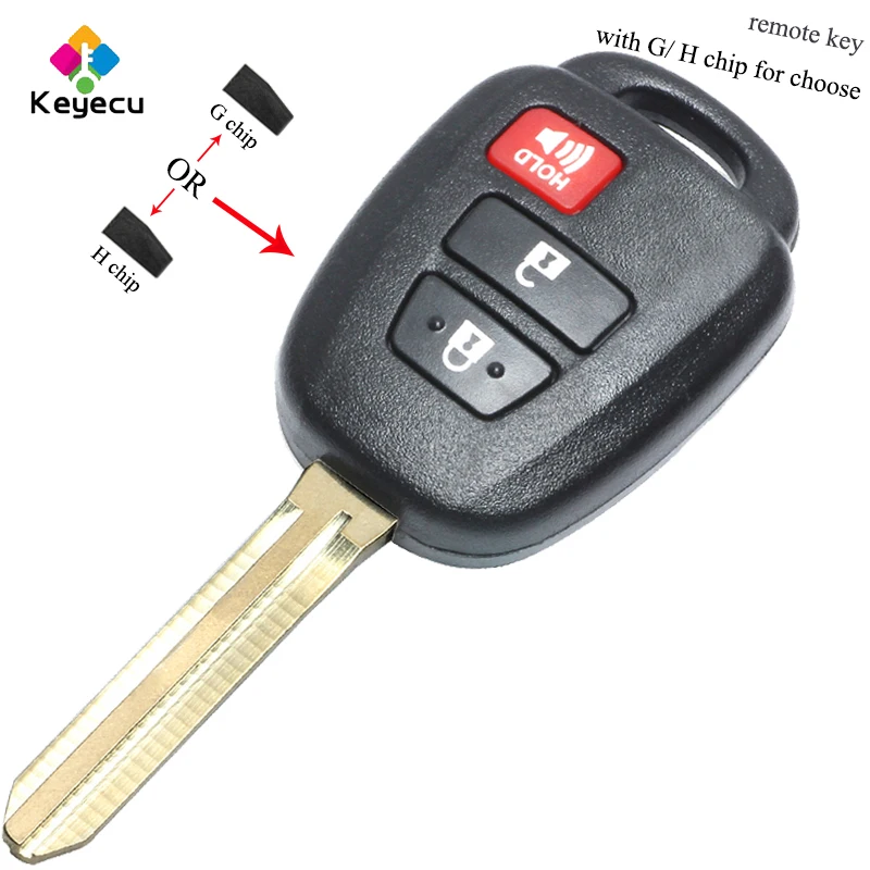 Запасной дистанционный ключ KEYECU 2 + 1 кнопки с G/ H чипом опционально FOB для Toyota Prius C