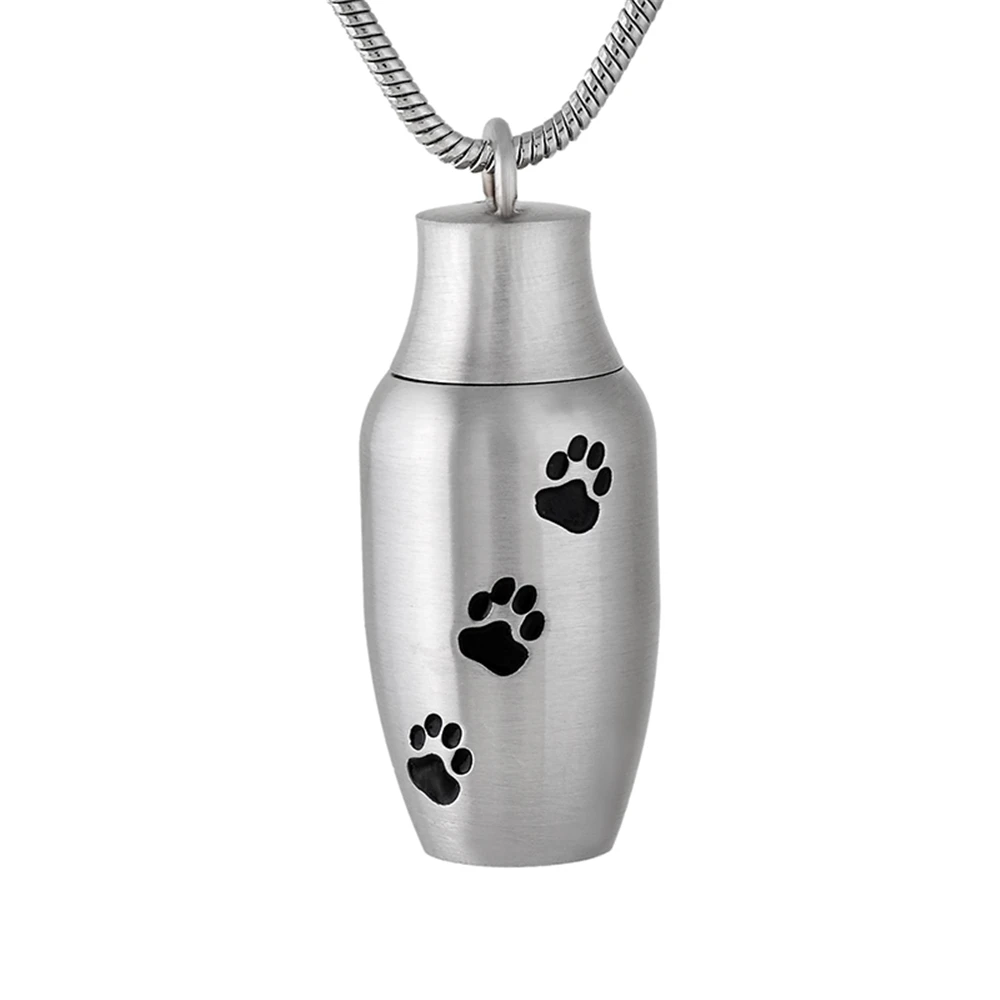 

Women Man 316L Stainless Steel Elegant Shape Pet Cat Dog Cremation Urn Pendant Necklace Free Shipping