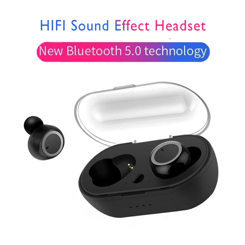 

Bluetooth 5.0 Wireless Earphones Touch Control Earbuds HIFI Sound Effect Headset Stereo Sweatproof Headphones for IOS Android