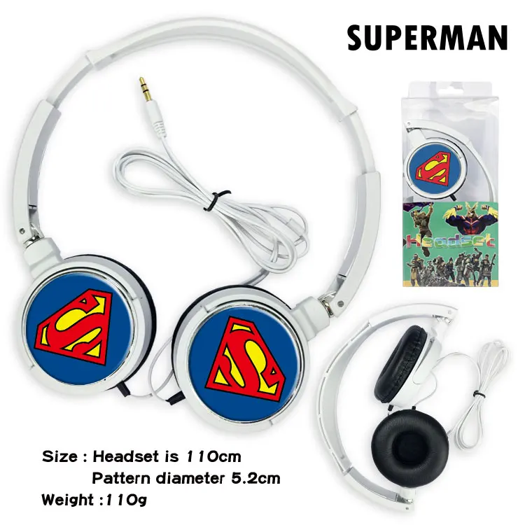 

DC Superhero Headphones Wonder Woman/Batman/Superman/Green Lantern/The Flash Children Over-Ear Headset Foldable TravelEarphones