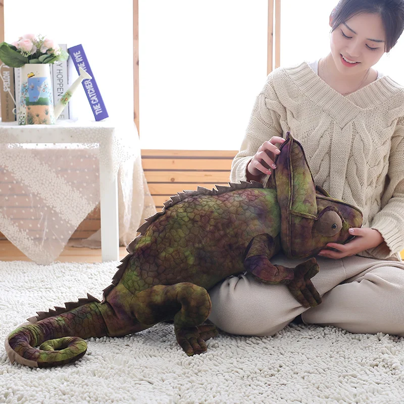 thumbnail image 2 of 70cm/100cm Big Simulation Chameleon Plush Animals Toys St￭ Plush... 2 of 11