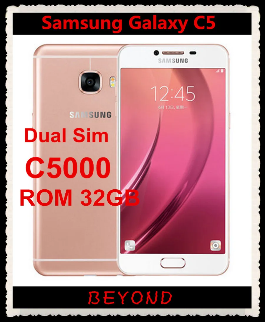 Samsung Galaxy C5 Duos разблокированный GSM 4G LTE Android мобильный телефон с двумя sim-картами C5000 Восьмиядерный 5," 16 МП ram 4 Гб rom 32 ГБ