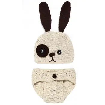 

Newborn Baby Photography Props Clothing Set Cute Infant Knitted Rabbit Costume Soft Handmade Crochet Props Photo Fotografia
