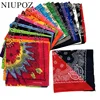 2022 Nouvelle Mode Hip Hop 100% Coton Bandana Foulard Carré 55 cm * 55 cm Noir Paisley Rouge Bandeau Imprimé pour Les Femmes/Hommes/Garçons/Filles ► Photo 1/6