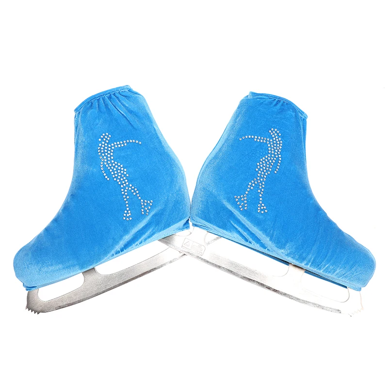 Nasinaya обувь для фигурного катания бархатная Крышка для детей взрослых защитные роликовые коньки аксессуары для катания на коньках блестящие стразы 9 - Цвет: sky blue