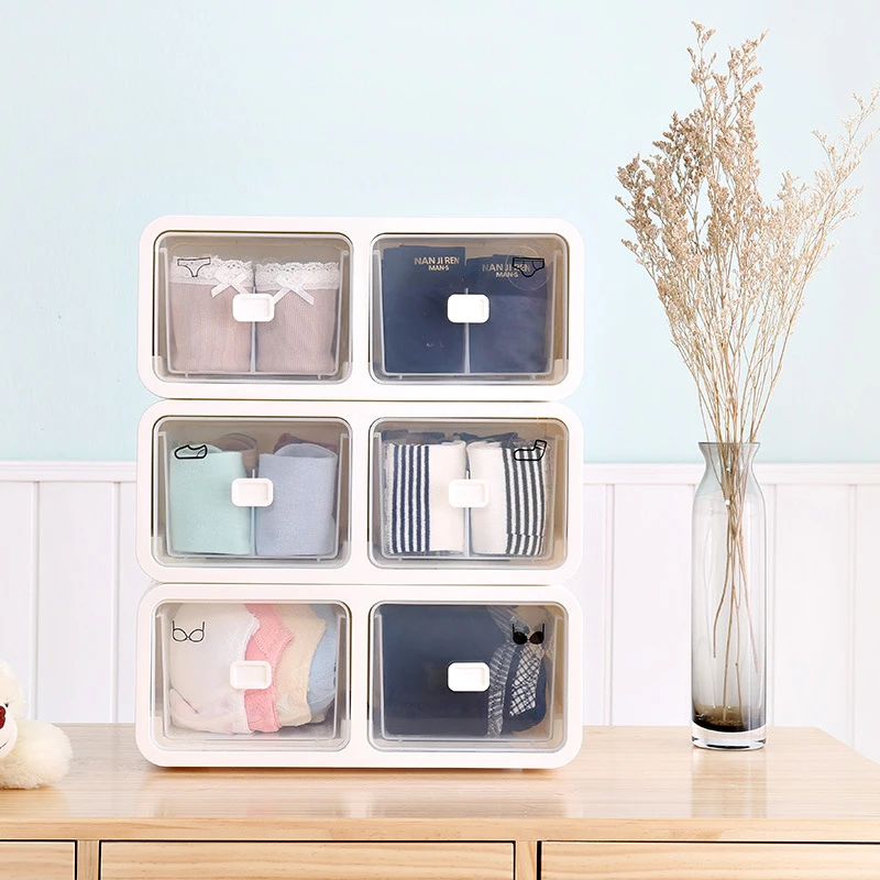 

Portable Multilayer Underwear Bra Sock Organizer Storage Box Plastic Wardrobe Drawer Organizers Makeup Cosmetic Sundries Storage