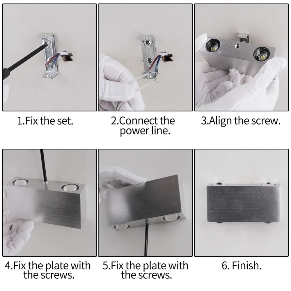 JJD LED Lampa ścienna Nowoczesna sconce schody oprawy oświetleniowej salon sypialnia łóżko łóżkowy oświetlenie wewnętrzne Strona główna korytarz Loft Silver -
