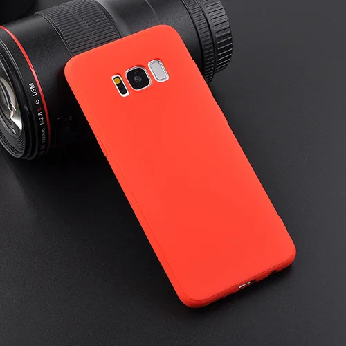 Мягкий ТПУ, конфетный Цвет чехол для телефона для samsung Galaxy S6 S7 край S8 плюс Note8 чехол s для Galaxy A5 A7 J3 J5 J7 J330 J530 - Цвет: red