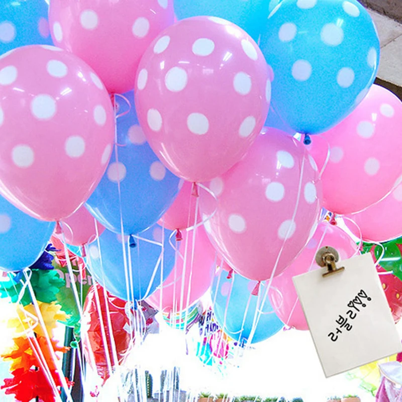 

100pcs/lot 12 Inch Polka Dot Latex Balloons Colorful Inflatable Air Balls for Wedding Birthday Party Decorations Event Supplies