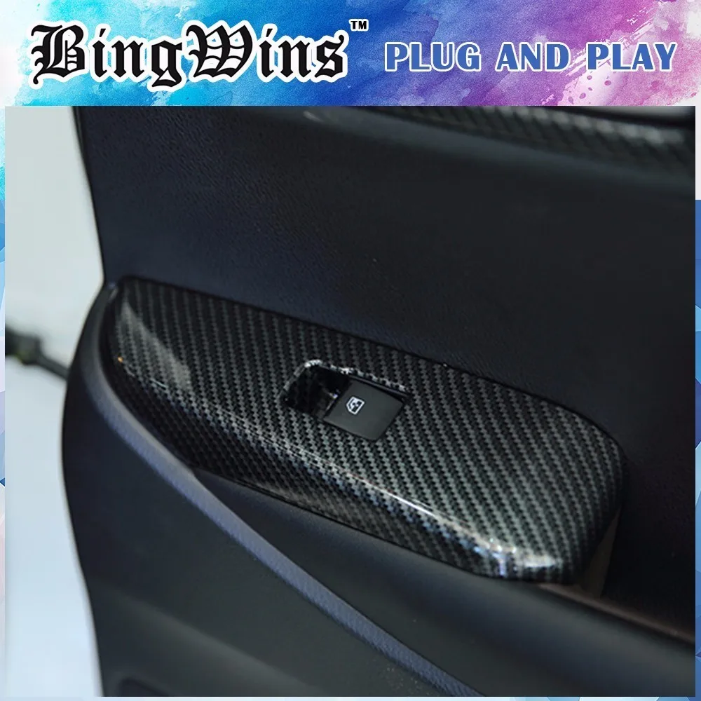 

Car Styling For Toyota Highlander 2015 2016 Left Hand Drive Car Interior Inner Door Window Lift Button Switch Panel Cover Trim