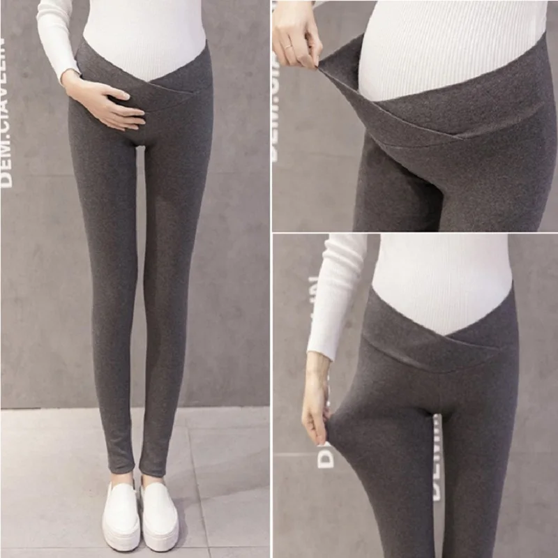 Maternity font b leggings b font pregnant maternity pants solid color thin maternity pants font b