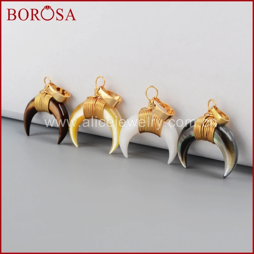 Borosa подвеска золотистого цвета из проволоки полумесяц натуральный мульти-вид