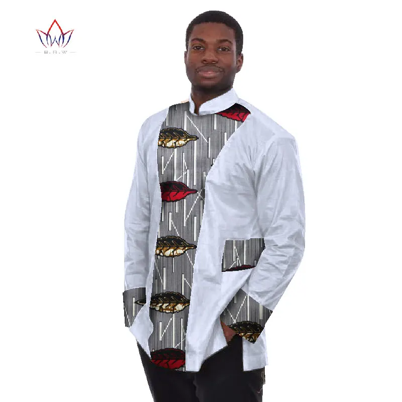 Плюс Размеры африканская одежда Дашики Для мужчин рубашки Для мужчин брендовая одежда в африканском стиле Для мужчин Базен с длинным