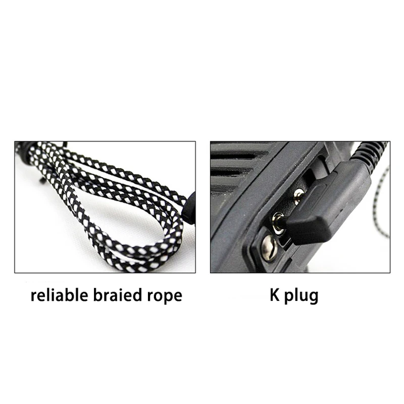 Надежный вязаный кабель для наушников штекер K 2 контакта Kenwood Baofeng 888s uv5r uv82 TYT Wouxun