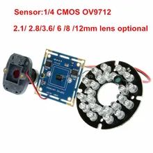 720P night vision webcams infrared UVC IR LED usb surveillance camera module with microphone
