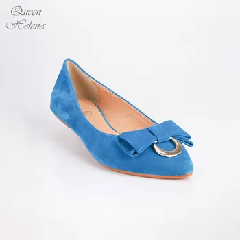 

QUEEN HELENA pointed flat shoes with bow