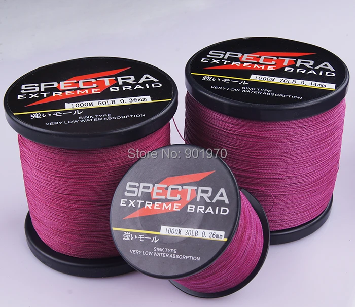 

4 strands 1000m 10-80lb purple color braided fishing line fishing tackle