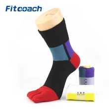 Мужские носки с носком спортивные цветные хлопковые пять носок с пальцами удобные дезодорант носки до середины ноги спортивные Чулочные изделия