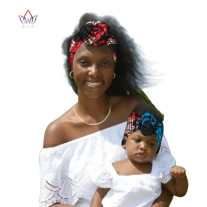BRW Африканский Анкара головной убор для женщин и малышей Африканский Анкара шарфы Африканский воск печати одежда голова из ткани полосы WYB59 - Окраска металла: 4